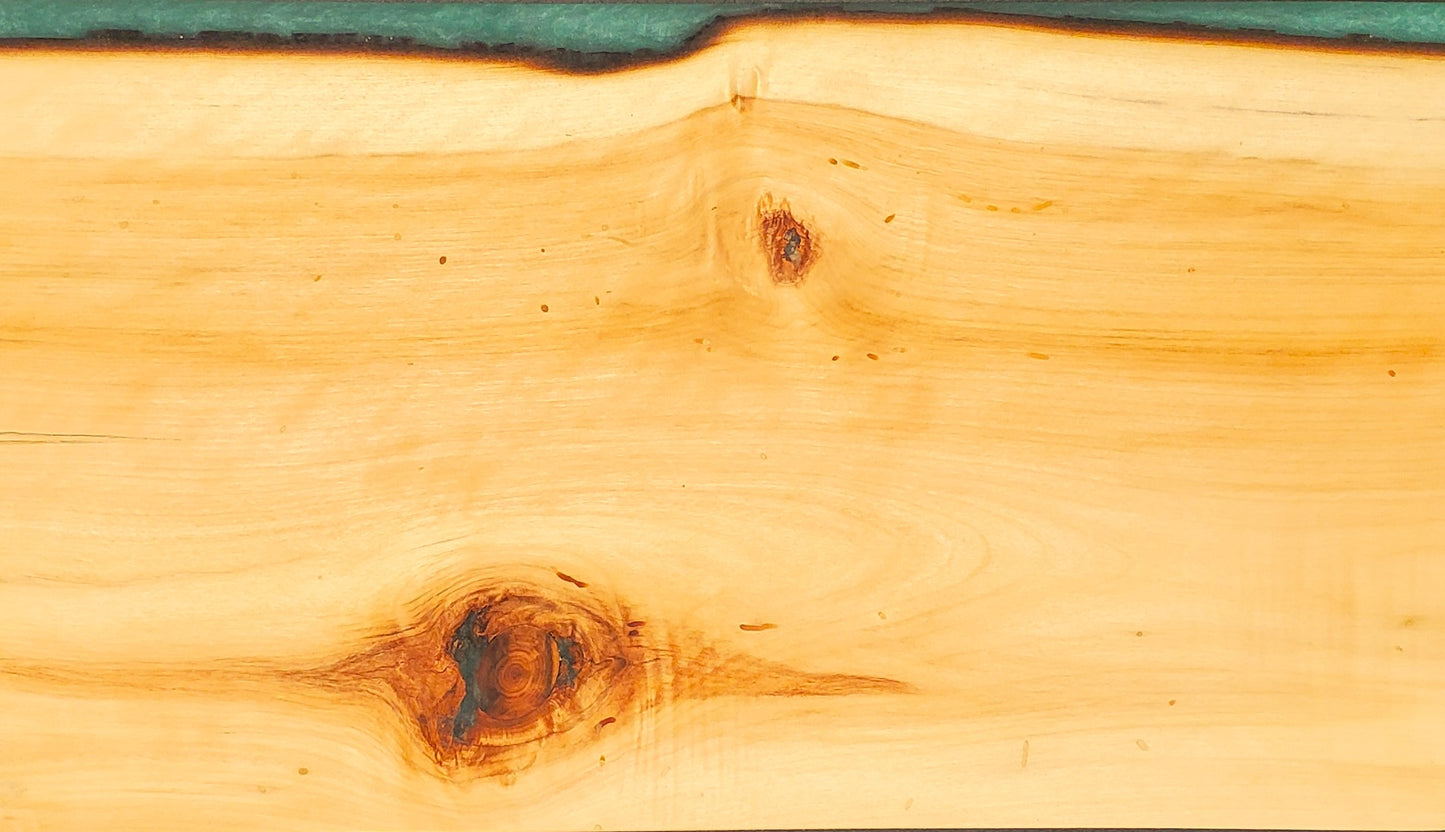Cedar and green cutting board