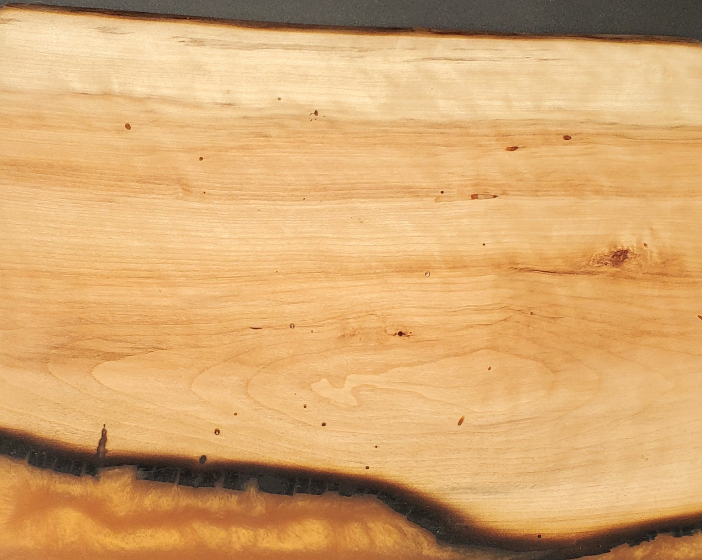 Aspen and orange remnant cutting board